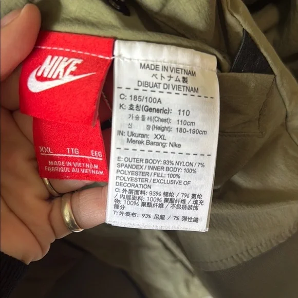 XXL Nike MA-1 Reversible Bomber Jacket Olive Green Men's Bomber Jacket - Picture 8 of 16